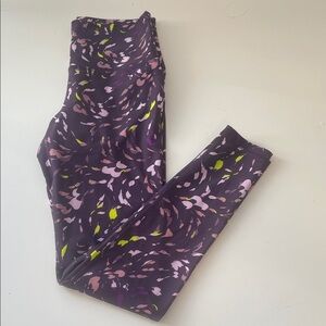 Dark Purple Base Patterned Women’s Leggings